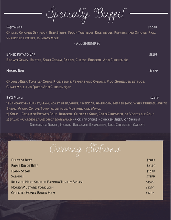 Catering Menu Sodexo at Kansas State University United States